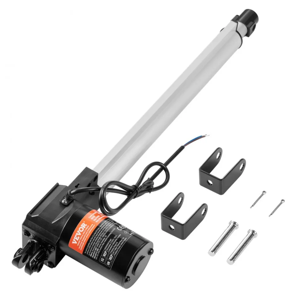 VEVOR Linear Actuator 12V, 14 Inch Heavy Duty 1320lbs/6000N Linear Actuator, 0.19"/s Linear Motion Actuator with Mounting Bracket & IP44 Protection for Electric Door Industrial Machinery Vessels Cargo