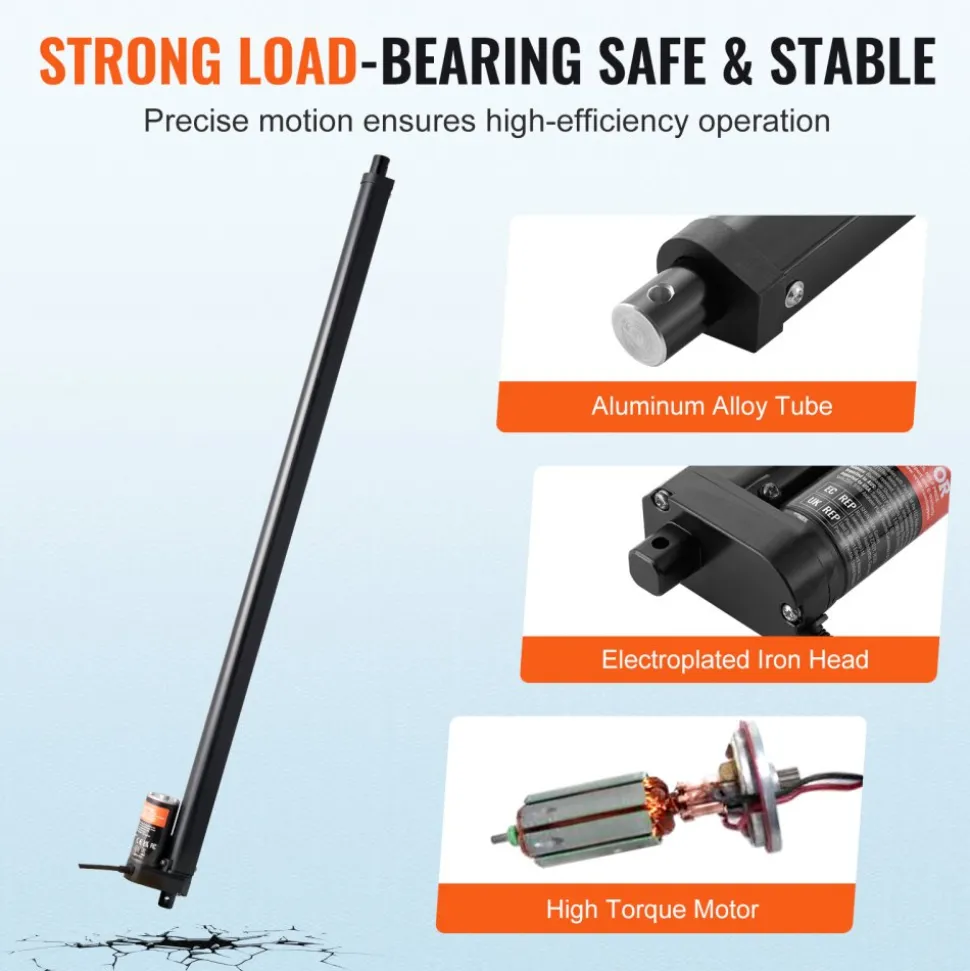 VEVOR Linear Actuator 12V, 20 Inch High Speed 0.55"/s Linear Actuator, 220lbs/1000N Linear Motion Actuator with Mounting Bracket and IP54 Protection