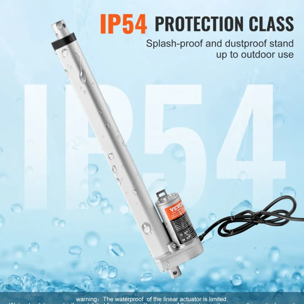 VEVOR Linear Actuator 12V, 12 Inch High Speed 0.55"/s Linear Actuator, 220lbs/1000N Linear Motion Actuator with Mounting Bracket and IP54 Protection