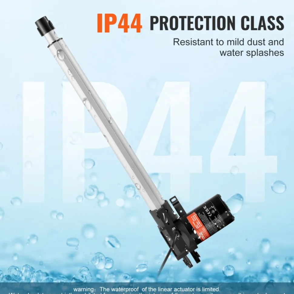 VEVOR Linear Actuator 12V, 16 Inch Heavy Duty 1320lbs/6000N Linear Actuator, 0.19"/s Linear Motion Actuator with Mounting Bracket & IP44 Protection for Electric Door Industrial Machinery Vessels Cargo