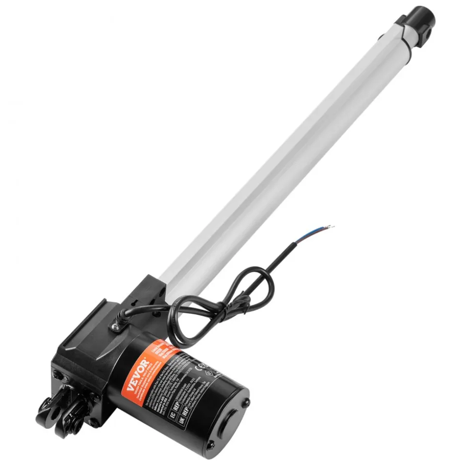 VEVOR Linear Actuator 12V, 16 Inch Heavy Duty 1320lbs/6000N Linear Actuator, 0.19"/s Linear Motion Actuator with Mounting Bracket & IP44 Protection for Electric Door Industrial Machinery Vessels Cargo