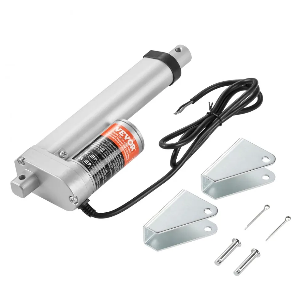 VEVOR Linear Actuator 12V, 4 Inch High Load 330lbs/1500N Linear Actuator, 0.19"/s Linear Motion Actuator with Mounting Bracket and IP54 Protection
