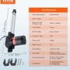 VEVOR Linear Actuator 12V, 8 Inch Heavy Duty 1320lbs/6000N Linear Actuator, 0.19"/s Linear Motion Actuator with Mounting Bracket & IP44 Protection for Electric Door Industrial Machinery Vessels Cargo