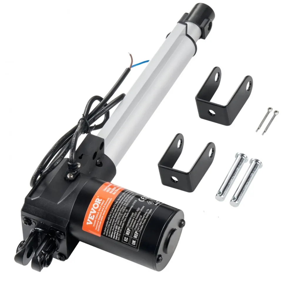 VEVOR Linear Actuator 12V, 8 Inch Heavy Duty 1320lbs/6000N Linear Actuator, 0.19"/s Linear Motion Actuator with Mounting Bracket & IP44 Protection for Electric Door Industrial Machinery Vessels Cargo
