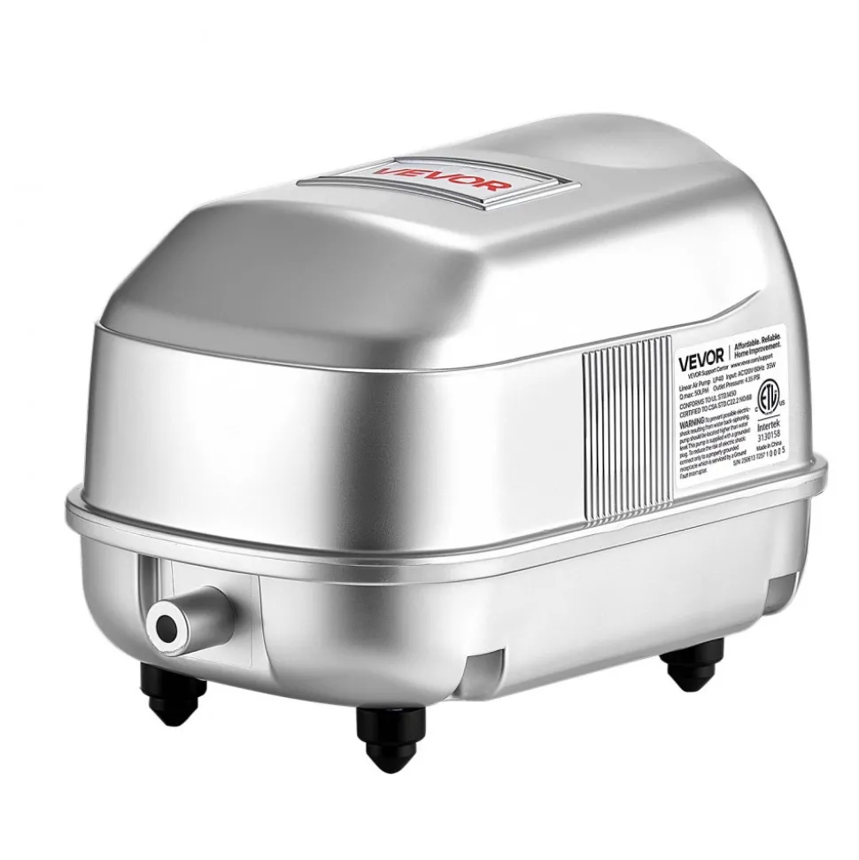 VEVOR Linear Air Pump, 792.52 GPH Air Flow, Septic Aerator Pump, Aeration System for 8 ft Deep Ponds, Fit for Septic Tanks, Aquariums, Waste Treatment, Seafood Restaurants, Fish Farms, Hydroponics