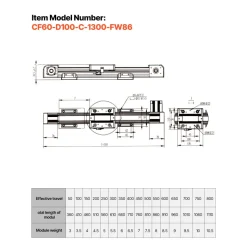 VEVOR Linear Guide Rail, Belt Drive, CNC Linear Motion Stage Actuator, with Nema34 Stepper Motor, 1300 mm Stroke Work Size, High Speed Motorized, for Engraving Machine, CNC Milling Machine, 3D Printer