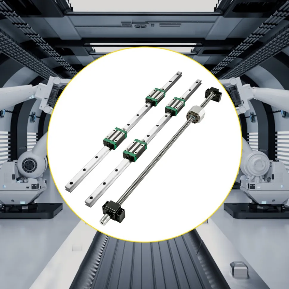 VEVOR Linear Guide Rail, 2PCS HGR20-1000mm Linear Slide Rail + 1Pcs RM1605-1000mm Ballscrew with BF12/BK12 Kit, Coupling, Slide Blocks Linear Guide Rail Set for DIY CNC Routers Lathes Mills