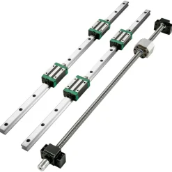 VEVOR Linear Guide Rail 2Pcs HGR20-1500mm Linear Slide Rail with 1Pcs RM1605-1500mm Ballscrew with BF12/BK12 Kit Linear Slide Rail Guide Rail Square for DIY CNC Routers Lathes Mills