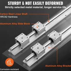 VEVOR Linear Guide Rail Set, SBR16 800mm, 2 PCS 31.5 in/800 mm SBR16 Guide Rails and 4 PCS SBR16UU Slide Blocks, Linear Rails and Bearings Kit for Automated Machines DIY Project CNC Router Machines