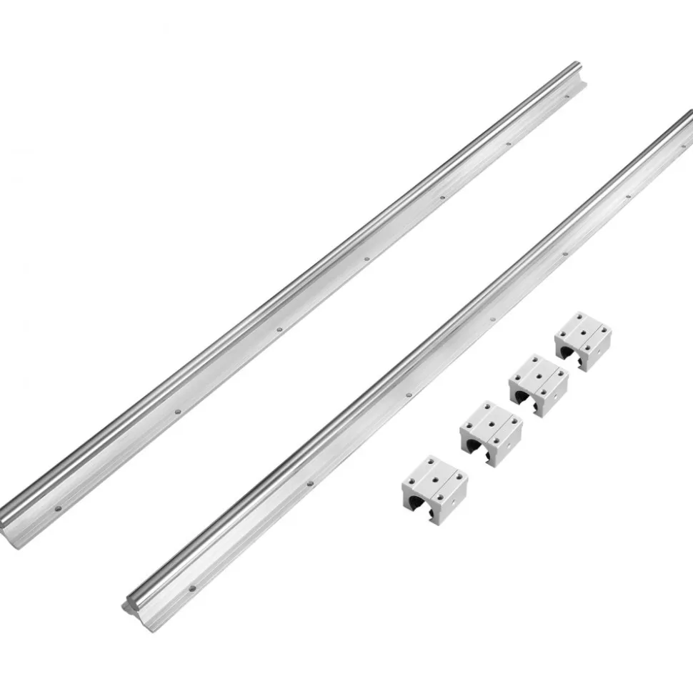 VEVOR Linear Guide Rail Set, SBR16 800mm, 2 PCS 31.5 in/800 mm SBR16 Guide Rails and 4 PCS SBR16UU Slide Blocks, Linear Rails and Bearings Kit for Automated Machines DIY Project CNC Router Machines