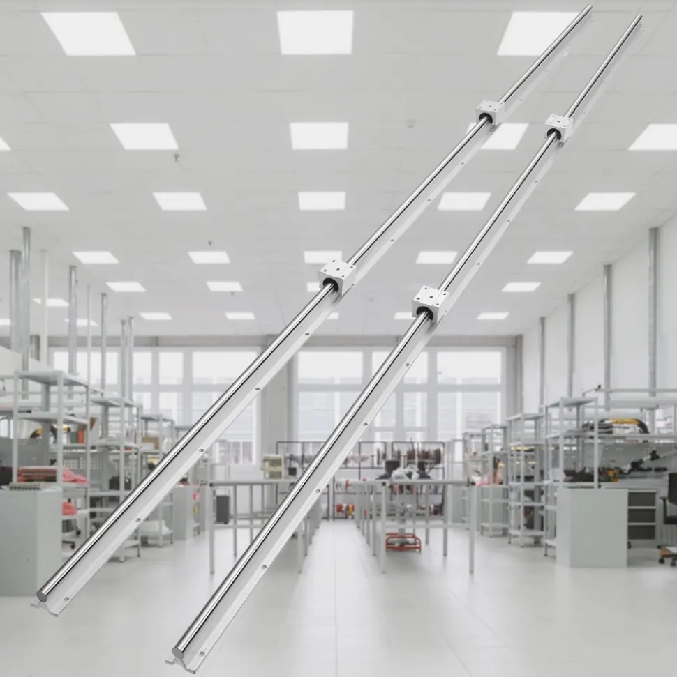 VEVOR Linear Motion Guide Kit, SBR20 1800mm, Includes 2 PCS 70.9 in/1800 mm SBR20 Rails and 4 PCS SBR20UU Bearing Blocks, Ideal for CNC Machines, Automation Equipment, and DIY Projects