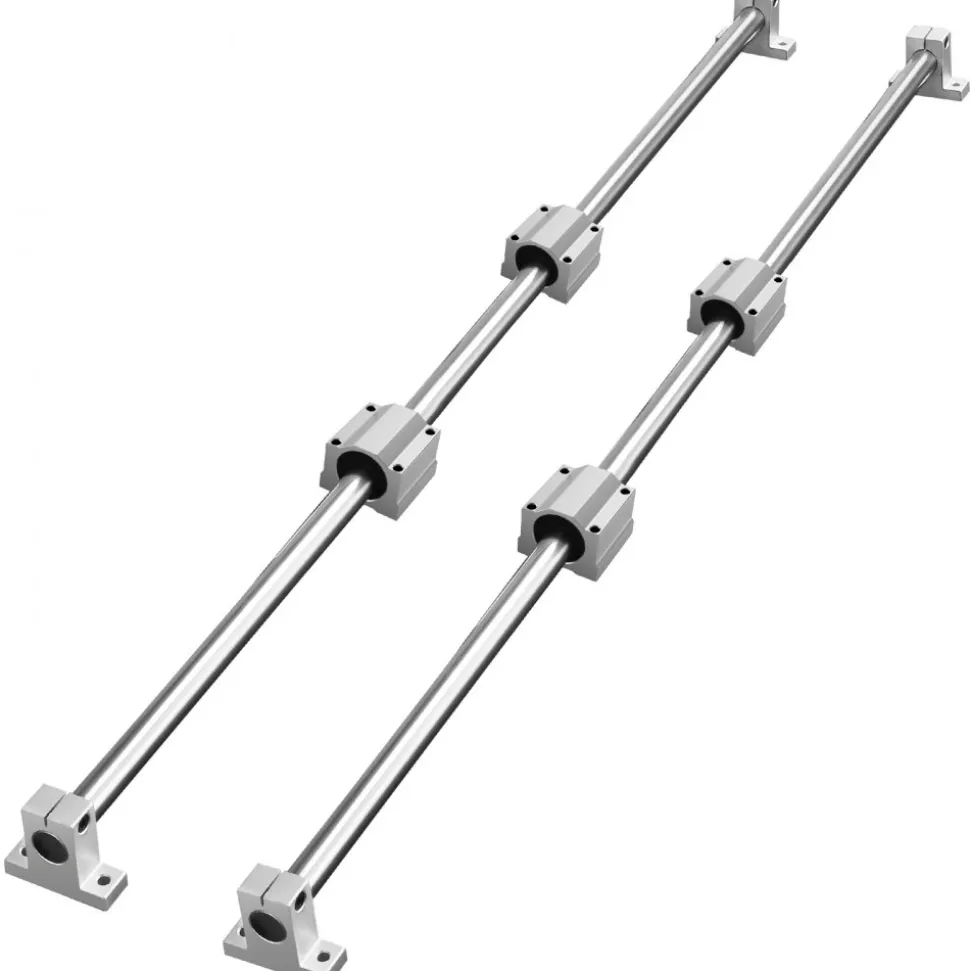 VEVOR Linear Motion Kit, SFC16 1000mm, Includes 2 Rails of 39.4 inches, 4 SC16 Carriage Blocks, and 4 Support Brackets, Ideal for CNC and Automation Projects