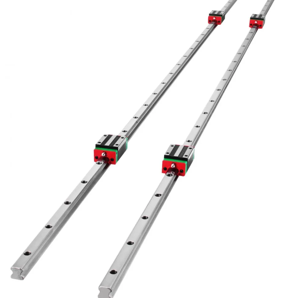 VEVOR Linear Rail HSR15-1500mm? 2pcs Linear Guideway Rail?4X Square Type Carriage Bearing Blocks?Linear Rail Support for 15mm Slotted Bearings