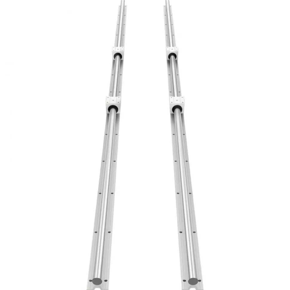 VEVOR Linear Rail Kit, SBR20, 2Pcs 2000 mm (78.74 inch) Linear Motion Guide Rails and 4Pcs Bearing Slide Blocks, Fully Supported Shaft, for Cutting, Grinding, Milling, Drilling Machines, and More