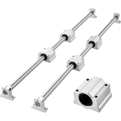 VEVOR Linear Rail Kit, SFC25, 2Pcs 1000 mm (39.4 inch) Linear Motion Guide Rails and 4Pcs Bearing Slide Blocks, for DIY Engraving Machine Lathe Milling Machine Slides, DIY Training Rocker Plate