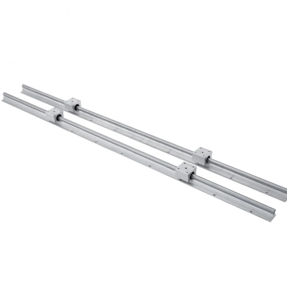 VEVOR Linear Rail, 2PCS SBR12-1000mm, Linear Guide 2 PCS Linear Guide Rails, 4 PCS Square Type Carriage Bearing Blocks, CNC Rail Linear Rails and Bearings Kit, for Automated Machines and Equipments