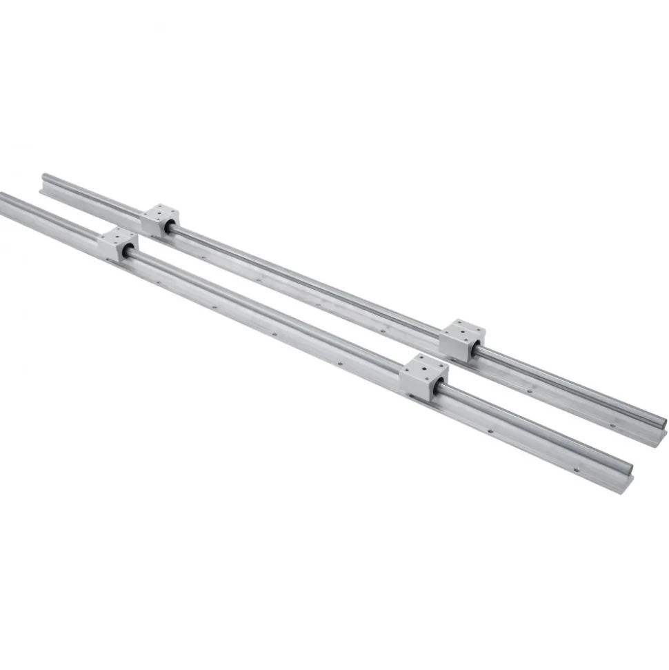 VEVOR Linear Rail, 2PCS SBR12-1000mm, Linear Guide 2 PCS Linear Guide Rails, 4 PCS Square Type Carriage Bearing Blocks, CNC Rail Linear Rails and Bearings Kit, for Automated Machines and Equipments