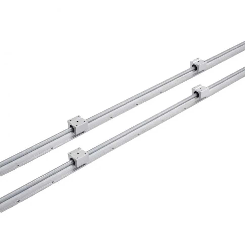 VEVOR Linear Rail, 2PCS SBR12-1000mm, Linear Guide 2 PCS Linear Guide Rails, 4 PCS Square Type Carriage Bearing Blocks, CNC Rail Linear Rails and Bearings Kit, for Automated Machines and Equipments