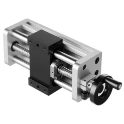 VEVOR Linear Stage Actuator, 100 mm Effective Stroke, Ball Screw CNC Linear Motion Guide Rail, Double Optical Axis, C7 High-Precision, Bearing Slide Block, Manual Handwheel, for CNC Router X Y Z Axis