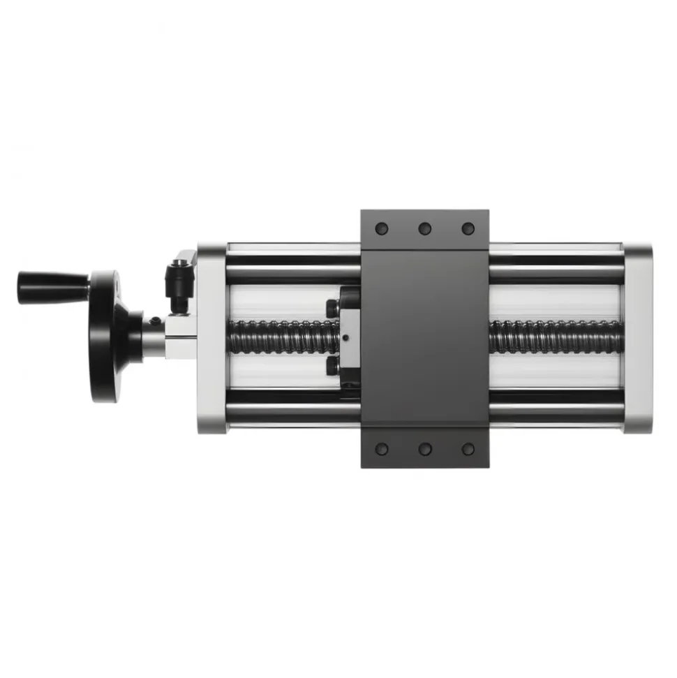 VEVOR Linear Stage Actuator, 100 mm Effective Stroke, Ball Screw CNC Linear Motion Guide Rail, Double Optical Axis, C7 High-Precision, Bearing Slide Block, Manual Handwheel, for CNC Router X Y Z Axis