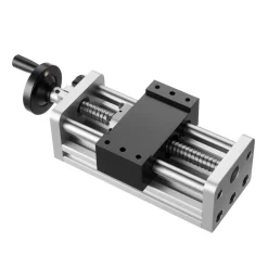 VEVOR Linear Stage Actuator, 100 mm Effective Stroke, Ball Screw CNC Linear Motion Guide Rail, Double Optical Axis, C7 High-Precision, Bearing Slide Block, Manual Handwheel, for CNC Router X Y Z Axis