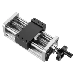 VEVOR Linear Stage Actuator, 100 mm Effective Stroke, Ball Screw CNC Linear Motion Guide Rail, Double Optical Axis, C7 High-Precision, Bearing Slide Block, Manual Handwheel, for CNC Router X Y Z Axis