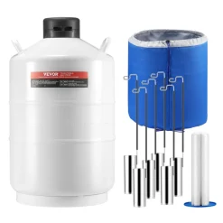 VEVOR Liquid Nitrogen Tank, 20 L Aluminum Alloy Liquid Nitrogen Container, LN2 Tank Dewar with 6 Canisters and Carry Bag with Straps, Cryogenic Tank for Beauty Industry, Semen Preservation, Scientific