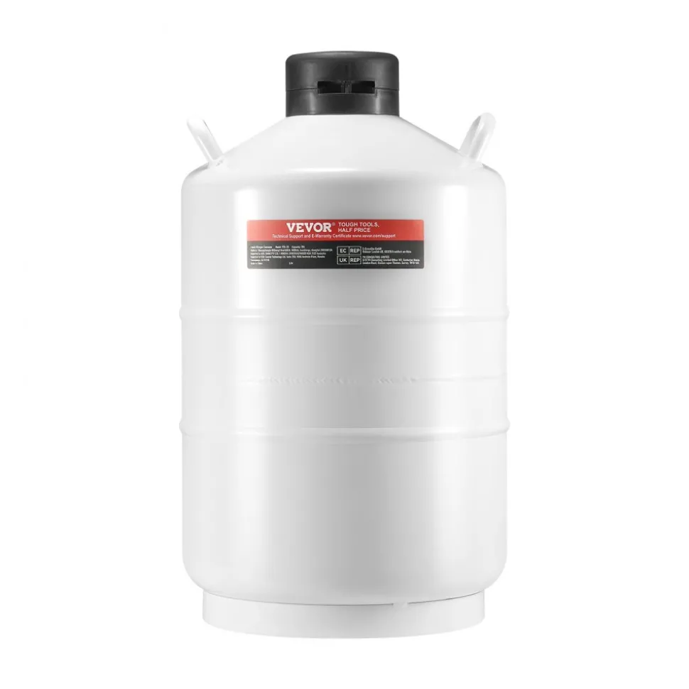 VEVOR Liquid Nitrogen Tank, 20 L Aluminum Alloy Liquid Nitrogen Container, LN2 Tank Dewar with 6 Canisters and Carry Bag with Straps, Cryogenic Tank for Beauty Industry, Semen Preservation, Scientific