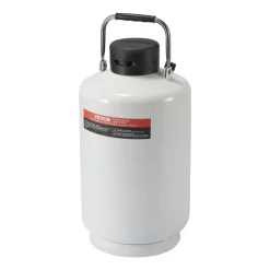 VEVOR Liquid Nitrogen Tank, 10 L Aluminum Alloy Liquid Nitrogen Container, LN2 Tank Dewar with 6 Canisters and Carry Bag with Straps, Cryogenic Tank for Beauty Industry, Semen Preservation, Scientific
