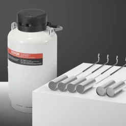 VEVOR Liquid Nitrogen Tank, 3 L Aluminum Alloy Liquid Nitrogen Container, LN2 Tank Dewar with 6 Canisters and Carry Bag with Straps, Cryogenic Tank for Beauty Industry, Semen Preservation, Scientific