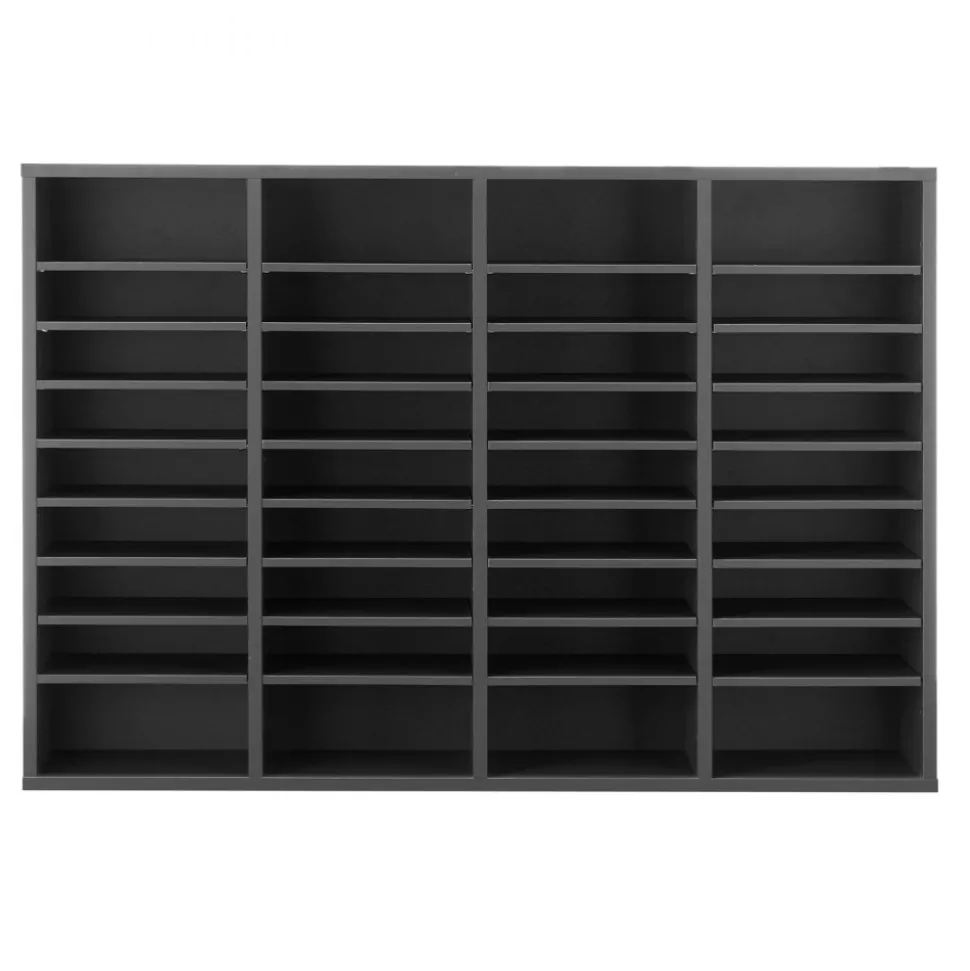 VEVOR Literature Organizer, 36 Compartments Office Mailbox with Adjustable Shelves, Wooden Mailbox Sorter Medium Density Fiberboard Office Home Classroom Storage for Files, Documents, Papers, Grey