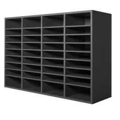 VEVOR Literature Organizer, 36 Compartments Office Mailbox with Adjustable Shelves, Wooden Mailbox Sorter Medium Density Fiberboard Office Home Classroom Storage for Files, Documents, Papers, Grey