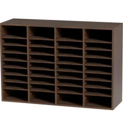 VEVOR Literature Organizers, 36 Compartments Office Mailbox with Adjustable Shelves, Wood Literature Sorter 39.3x12x26.8 inches for Office, Home, Classroom, Mailrooms Organization, EPA Certified Brown