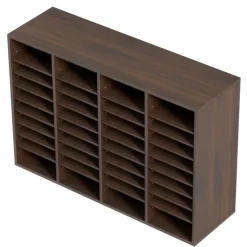 VEVOR Literature Organizers, 36 Compartments Office Mailbox with Adjustable Shelves, Wood Literature Sorter 39.3x12x26.8 inches for Office, Home, Classroom, Mailrooms Organization, EPA Certified Brown