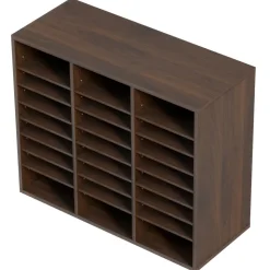 VEVOR Literature Organizers, 24 Compartments Office Mailbox with Adjustable Shelves, Wood Literature Sorter 29x12x24.4 inches for Office, Home, Classroom, Mailrooms Organization, EPA Certified, Brown