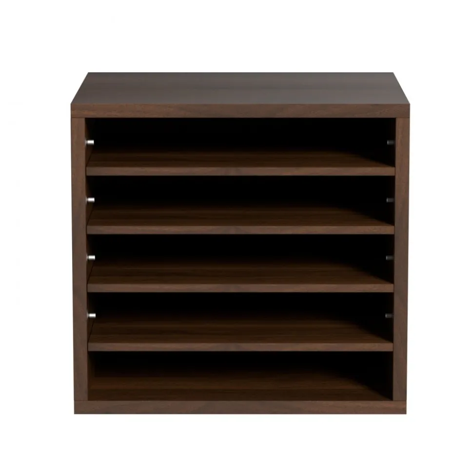 VEVOR Literature Organizers, 5 Compartments Office Mailbox with Adjustable Shelves, Wood literature sorter 13.9x12x13 inches for Office, Home, Classroom, Mailrooms Organization, EPA Certified, Brown