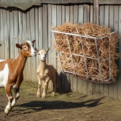 VEVOR Livestock Hay Feeder, 18.5 Gallons Large Capacity, Heavy-Duty Steel Goat Hay Rack, 24.4