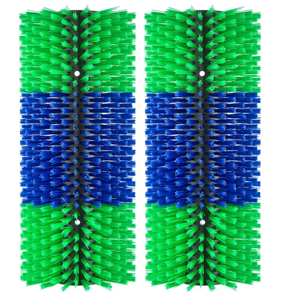 VEVOR Livestock Scratching Brush, 2PCS Goat Scratcher Brush Post with 8 Screws, 16.9" x 7.5" Cow Scratcher for Back Itch Relief, Massage Grooming Scratch Tool for Horse Cattle Sheep Pig, Green & Blue