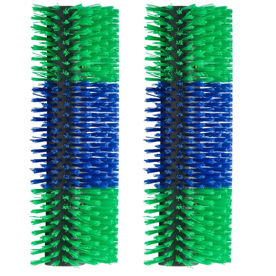 VEVOR Livestock Scratching Brush, 2PCS Goat Scratcher Brush Post with 8 Screws, 16.9" x 7.5" Cow Scratcher for Back Itch Relief, Massage Grooming Scratch Tool for Horse Cattle Sheep Pig, Green & Blue