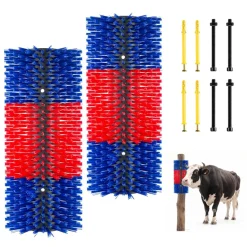 VEVOR Livestock Scratching Brush, 4PCS Goat Scratcher Brush Post with 16 Screws, 16.9