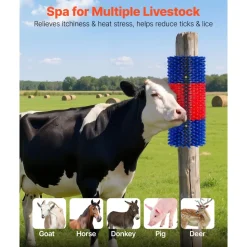 VEVOR Livestock Scratching Brush, 4PCS Goat Scratcher Brush Post with 16 Screws, 16.9