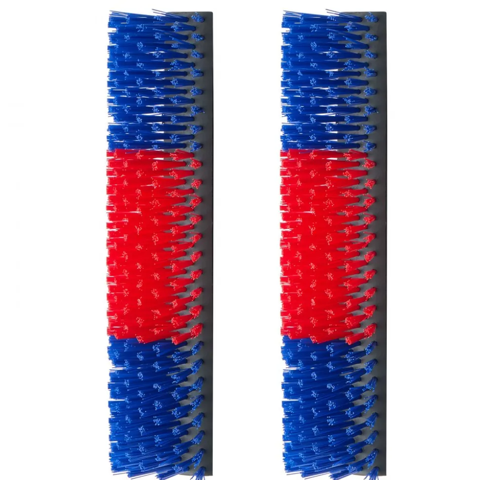 VEVOR Livestock Scratching Brush, 4PCS Goat Scratcher Brush Post with 16 Screws, 16.9"x3.9" Cow Scratcher for Back Itch Relief, Massage Grooming Scratch Tool for Horse Cattle Sheep Pig, Yellow & Blue