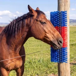 VEVOR Livestock Scratching Brush, 4PCS Goat Scratcher Brush Post with 16 Screws, 16.9