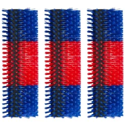 VEVOR Livestock Scratching Brush, 3PCS Goat Scratcher Brush Post with 12 Screws, 16.9" x 7.5" Cow Scratcher for Back Itch Relief, Massage Grooming Scratch Tool for Horse Cattle Sheep Pig, Blue & Red