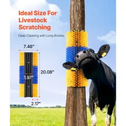 VEVOR Livestock Scratching Brush, 6 Pcs Horse Brush with 12 Screws, 20 x 7.5 in Cow Scratcher, for Back Itch Relief & Keep Cleaning, Grooming & Scratching Post Brush for Horse, Pig, Cattle Supplies