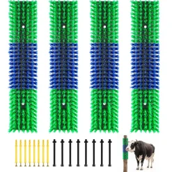 VEVOR Livestock Scratching Brush, 4PCS Goat Scratcher Brush Post with 16 Screws, 16.9
