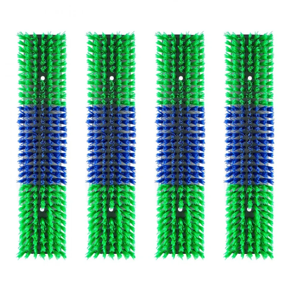 VEVOR Livestock Scratching Brush, 4PCS Goat Scratcher Brush Post with 16 Screws, 16.9" x 3.9" Cow Scratcher for Back Itch Relief, Massage Grooming Scratch Tool for Horse Cattle Sheep Pig, Green & Blue
