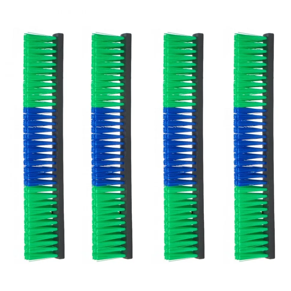 VEVOR Livestock Scratching Brush, 4PCS Goat Scratcher Brush Post with 16 Screws, 16.9" x 3.9" Cow Scratcher for Back Itch Relief, Massage Grooming Scratch Tool for Horse Cattle Sheep Pig, Green & Blue