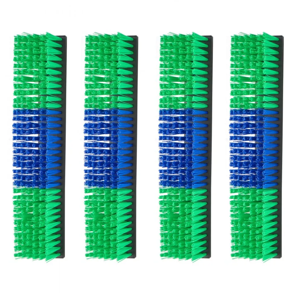 VEVOR Livestock Scratching Brush, 4PCS Goat Scratcher Brush Post with 16 Screws, 16.9" x 3.9" Cow Scratcher for Back Itch Relief, Massage Grooming Scratch Tool for Horse Cattle Sheep Pig, Green & Blue