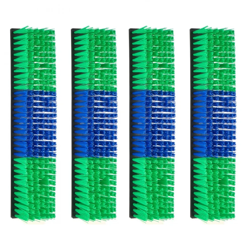 VEVOR Livestock Scratching Brush, 4PCS Goat Scratcher Brush Post with 16 Screws, 16.9" x 3.9" Cow Scratcher for Back Itch Relief, Massage Grooming Scratch Tool for Horse Cattle Sheep Pig, Green & Blue